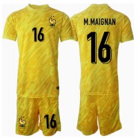 Camiseta Francia Mike Maignan #16 Portero Primera Equipación Replica Eurocopa 2024 para niños mangas cortas (+ Pantalones cortos)